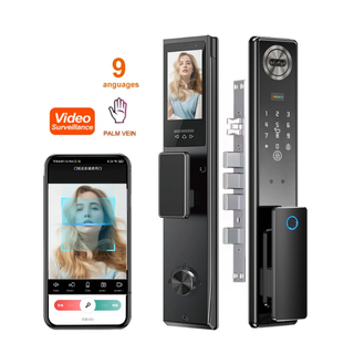 دستگیره هوشمند تشخیص چهره و تشخیص کف دست برند اسمارت لاک دارای وایفای wifi tuya تویا قفل هوشمند خلبانی c10