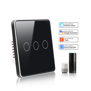 کلید هوشمند سه پل کرو وایفای تویا wifi tuya کلید هوشمند 3پل لمسی حاشیه متال ضد خش